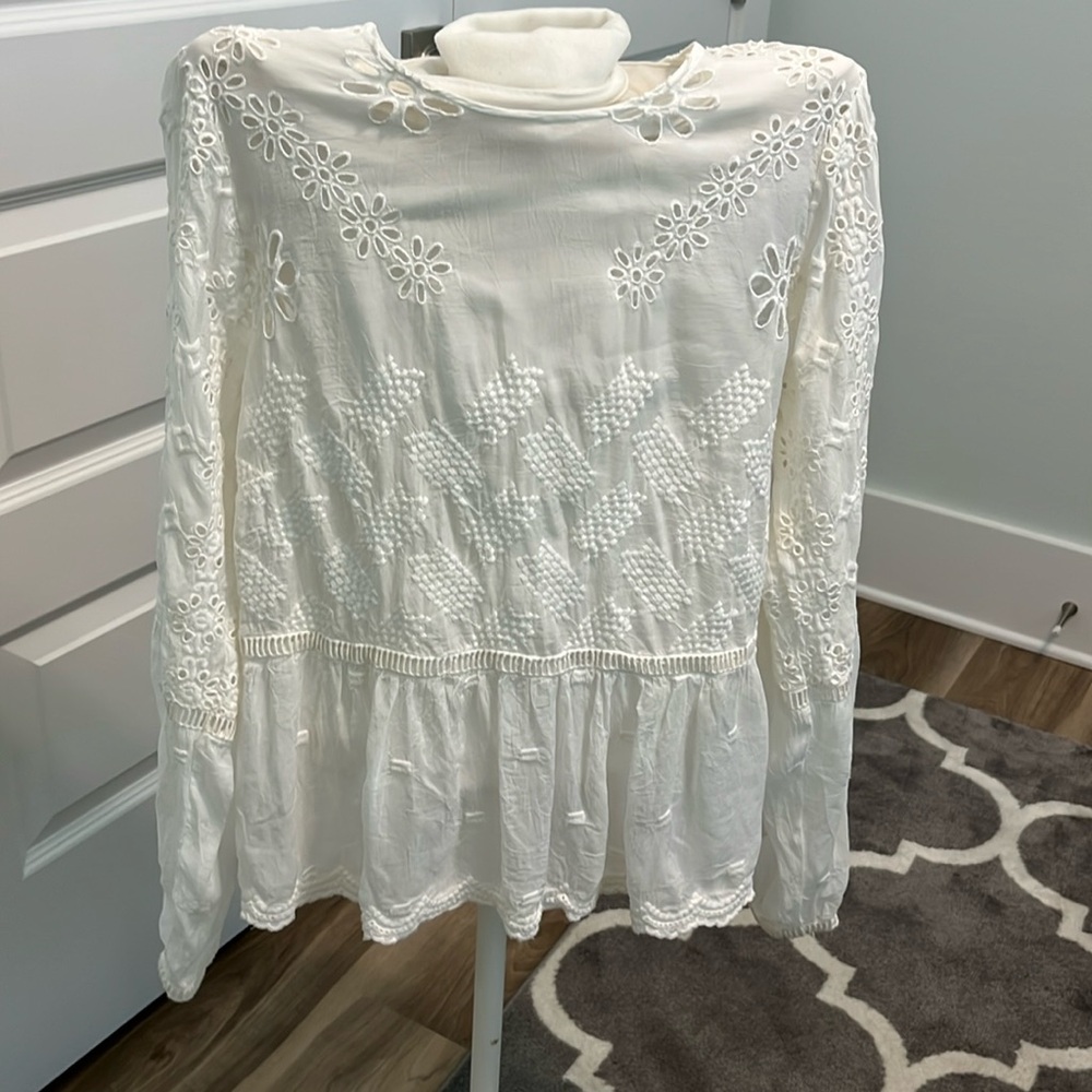 Johnny Was eyelet blouse